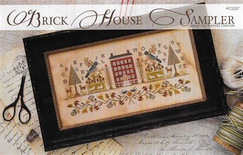 Counted Cross Stitch Pattern Brick House Sampler Antique Reproduction