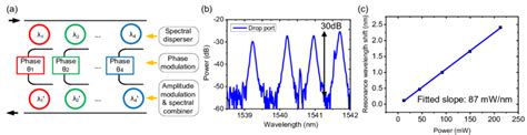 A Schematic Of The On Chip Pulse Shaper B Transmission Spectrum At