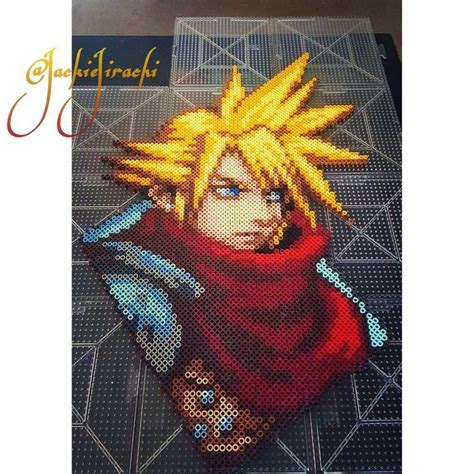 Cloud Strife Portrait FF Perler Beads By JackieJirachi Perler Art