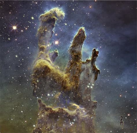 High Resolution Hubble’s Pillars Of Creation Blend With Jwst’s R Spaceporn