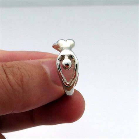 Silver Erotic Ring Naked Woman Ring In Sterling By Inmmotion