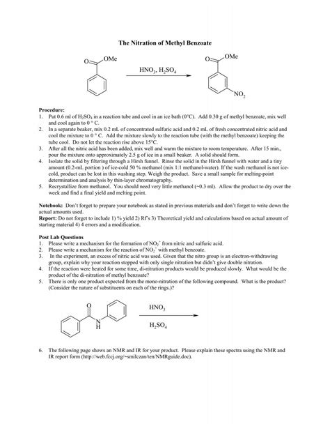 The Nitration Of Methyl Benzoate