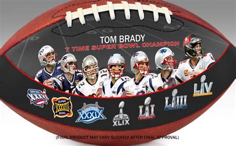 Tom Brady Seven Time Super Bowl Champion Art Football - Big Time Bats