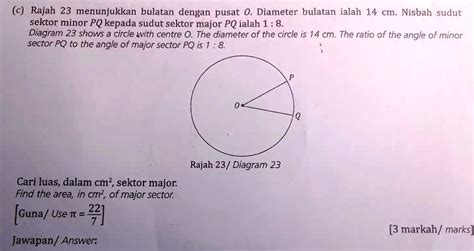 Solved C Rajah Menunjukkan Bulatan Dengan Pusat Diameter