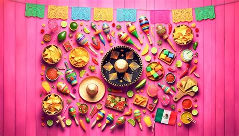 Premium Photo | Festive mexican fiesta with colorful decorations and ...