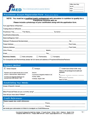 Fillable Online Fxmed Co Practitioner Account Registration Form