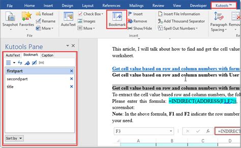 Quickly List All Bookmark Names And Navigate Between Bookmarks In Word