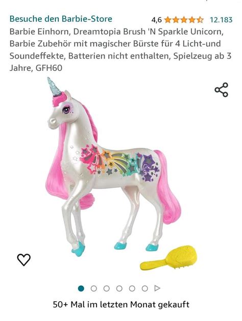 Barbie Mattel Gfh60 Dreamtopia Brush N Sparkle Unicorn Einhorn In