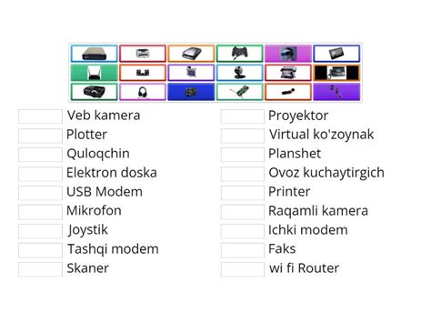 Dars Kompyuterning Qo Shimcha Qurilmalari Match Up