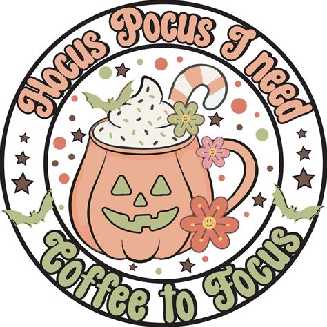 Hocus Pocus I Need Coffee To Focus Retro Halloween T Shirt Design 27246020 Vector Art At Vecteezy