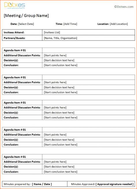 Sample Meeting Minutes Template Shatterlion Within First Nonprofit