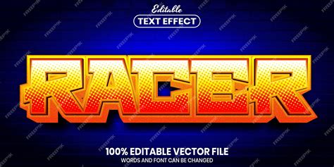 Premium Vector Racer Text Font Style Editable Text Effect