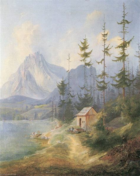 Museum Art Reproductions Der Sarstein bei Alt Aussee (Fassung I), 1835 by Adalbert Stifter (1805 ...