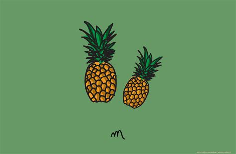 Download A Refreshing Pineapple Standing Out Against A Green Backdrop