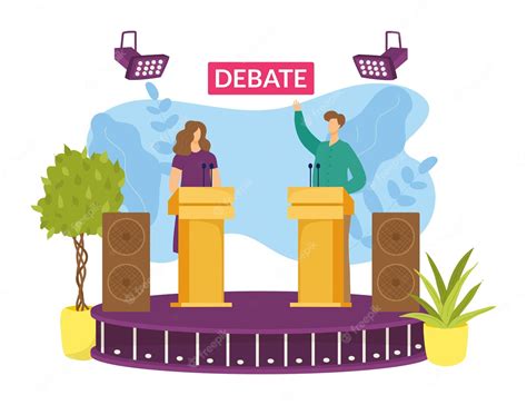 Candidato En El Debate Electoral Ilustración Vectorial Carácter De