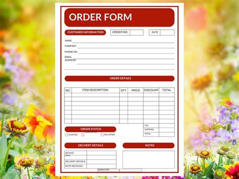 Order Form, EDITABLE Wholesale Order Form Template! Printable Invoice ... 