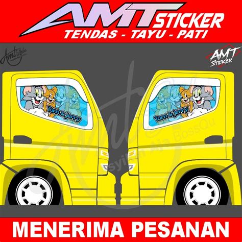 Jual Stiker One Way Kaca Samping Truk Canter Stiker Tom Jerry