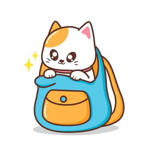 Cute Cat Inside Bag Illustration 6879554 Vector Art At Vecteezy