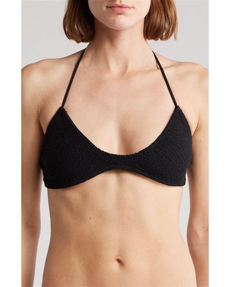 Bondeye Bond Eye Yasmine Crop Bikini Top In Black Lyst