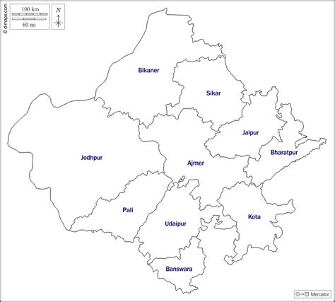 Blank Political Map Of Rajasthan