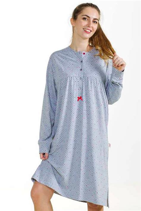 Camicia Da Notte Donna Calibrata In Cotone Caldo Stella Due Gi D8720