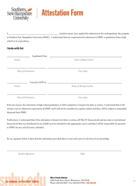 Attestation Form Template