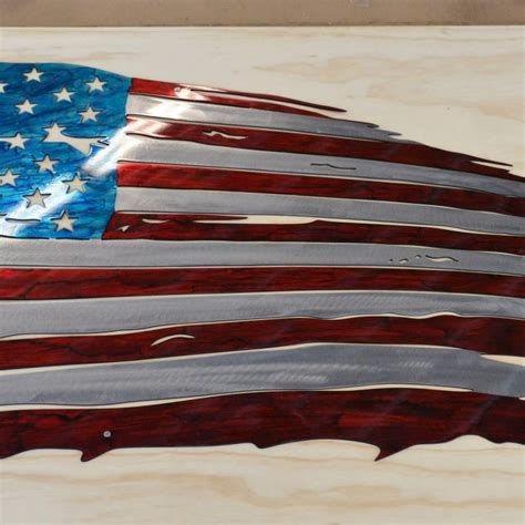 Rustic American Flag Metal Decor Studios