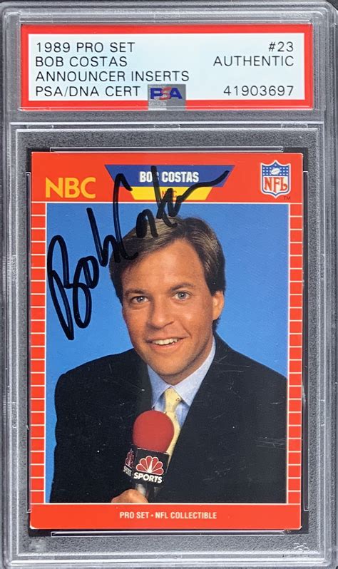 Lot Detail Bob Costas Signed Pro Set Football Card Psa Dna