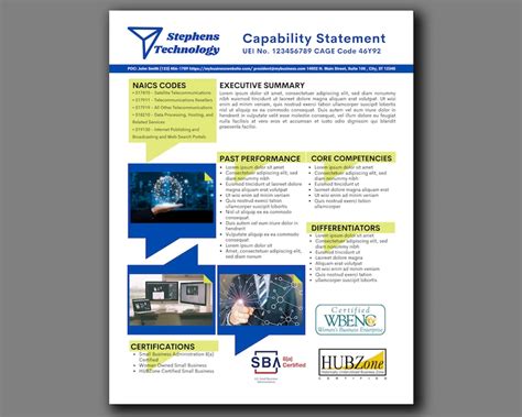 Capability Statement Template Technology Canva Template Etsy