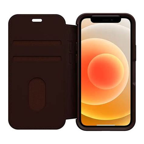 Otterbox Strada Leather Book Case Brown Apple Iphone 12 Mini Gomiboee