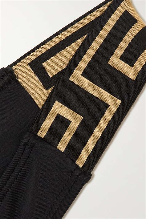 VERSACE Vita Jacquard Trimmed Bikini Briefs REVERSIBLE