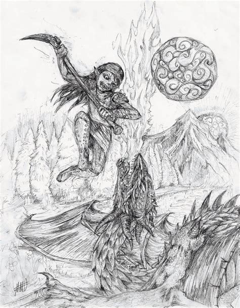 Skyrim Drawing By Zombiepunked On Deviantart