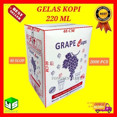 Promo Terbaru (1 Dus) Gelas Aqua Plastik Kopi Teh Merk Grape Anggur ...