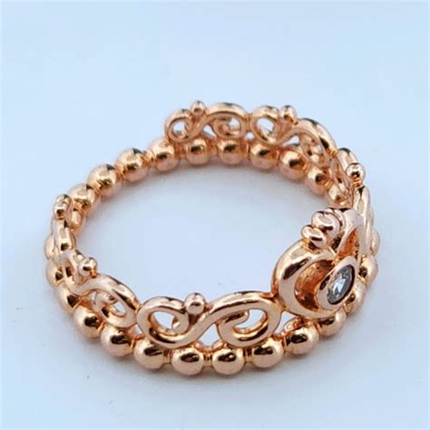 Pandora Rose Gold Princess Tiara Crown Ring - Gem