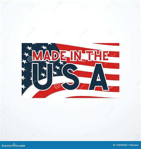 Made In Usa Badge With Usa Flag Elements Vector Illustration Stock
