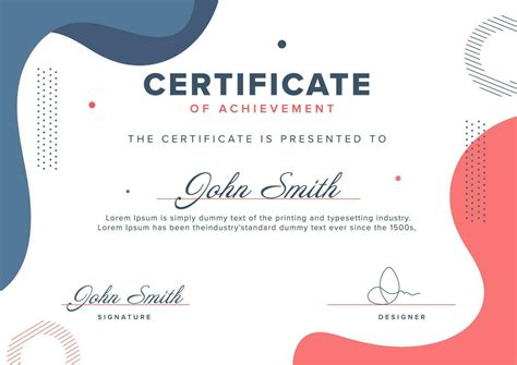 Editable Certificate of Achievement Template Design. 23796008 Vector ...