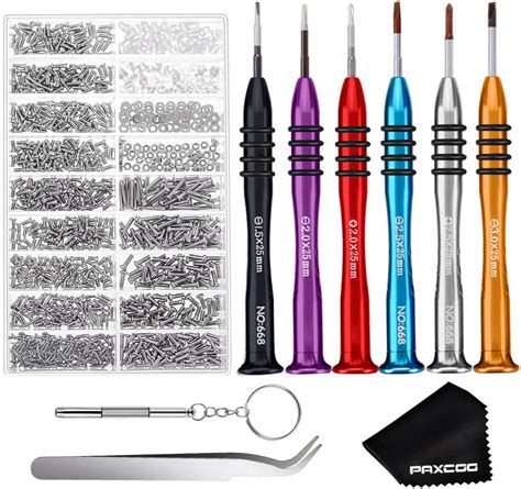 Paxcoo Eyeglass Repair Kit With 6 Pcs Magnetic Screwdrivers And Glass