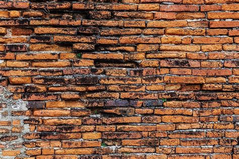 Fundo Parede De Tijolos Antigos Pavimentadora Detalhe Parede De Tijolos