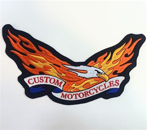 Embroidered Flamed US Eagle Patch Embroidered Patches