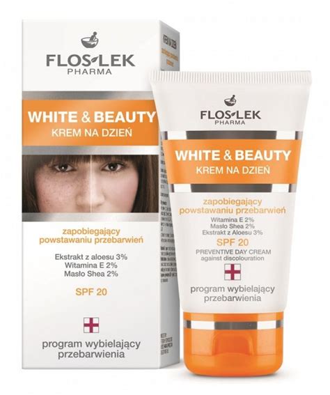 Flos Lek White Beauty Krem na dzień SPF 20 przebarwienia 50 ml e