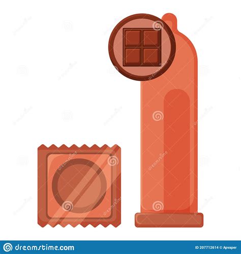 Chocolate Taste Type And Color Package Condom Label Concept Latex