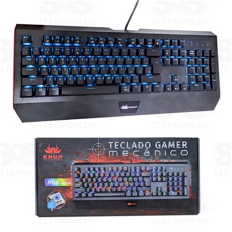 Teclado Gamer Mec Nico Rgb Chromo Knup Kp Tm