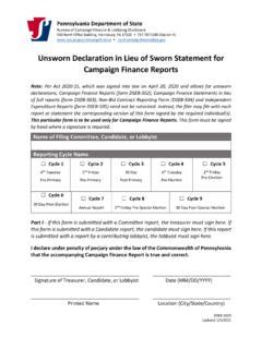 Unsworn Declaration In Lieu Of Sworn Statement For Unsworn