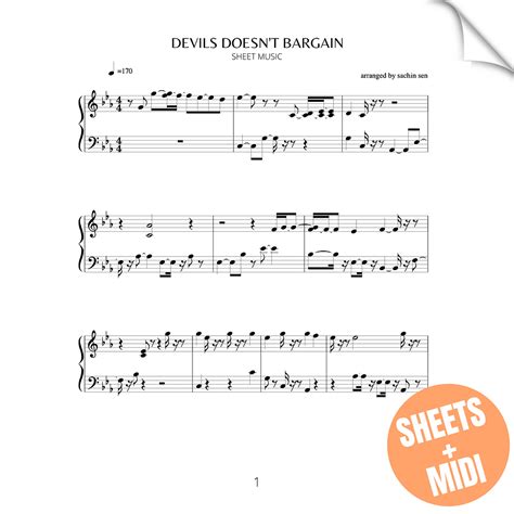 Devil Doesn't Bargain (SHEET MUSIC & MIDI) | Sachin Sen