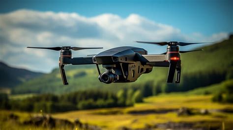 Premium AI Image | Silhouette of a drone in flight at sunset on the beach