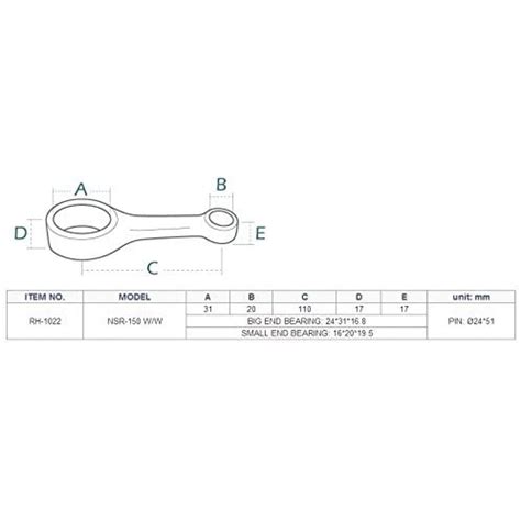 Royal Rods Connecting Rod Kit RH 1022 Honda NSR 150 All Years 3P Racing