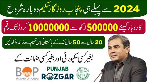 Business Loan Scheme 2024 Punjab Rozgar Scheme 2024 Small Business