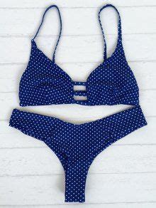 11 OFF 2021 Polka Dot Strappy Bikini Set In RED ZAFUL