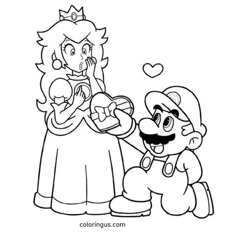 Mario Peach Coloring Page