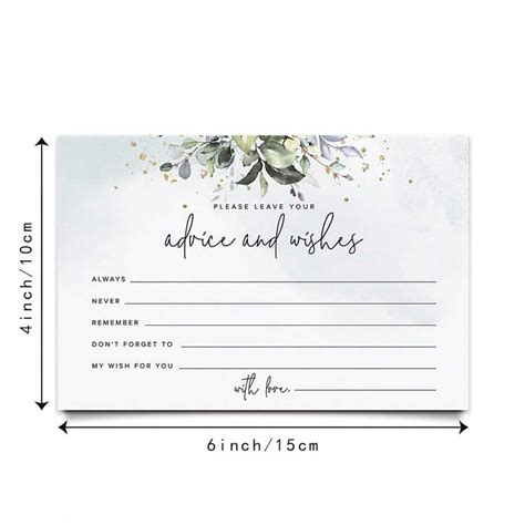 50 Pcs Advice And Wishes Cards For The New Mr And Mrs Bride And Groom